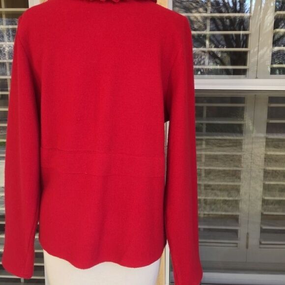 Alfani V-Neck Ruffle Detail Women's‎ Size Large Red Cardigan - Picture 5 of 5